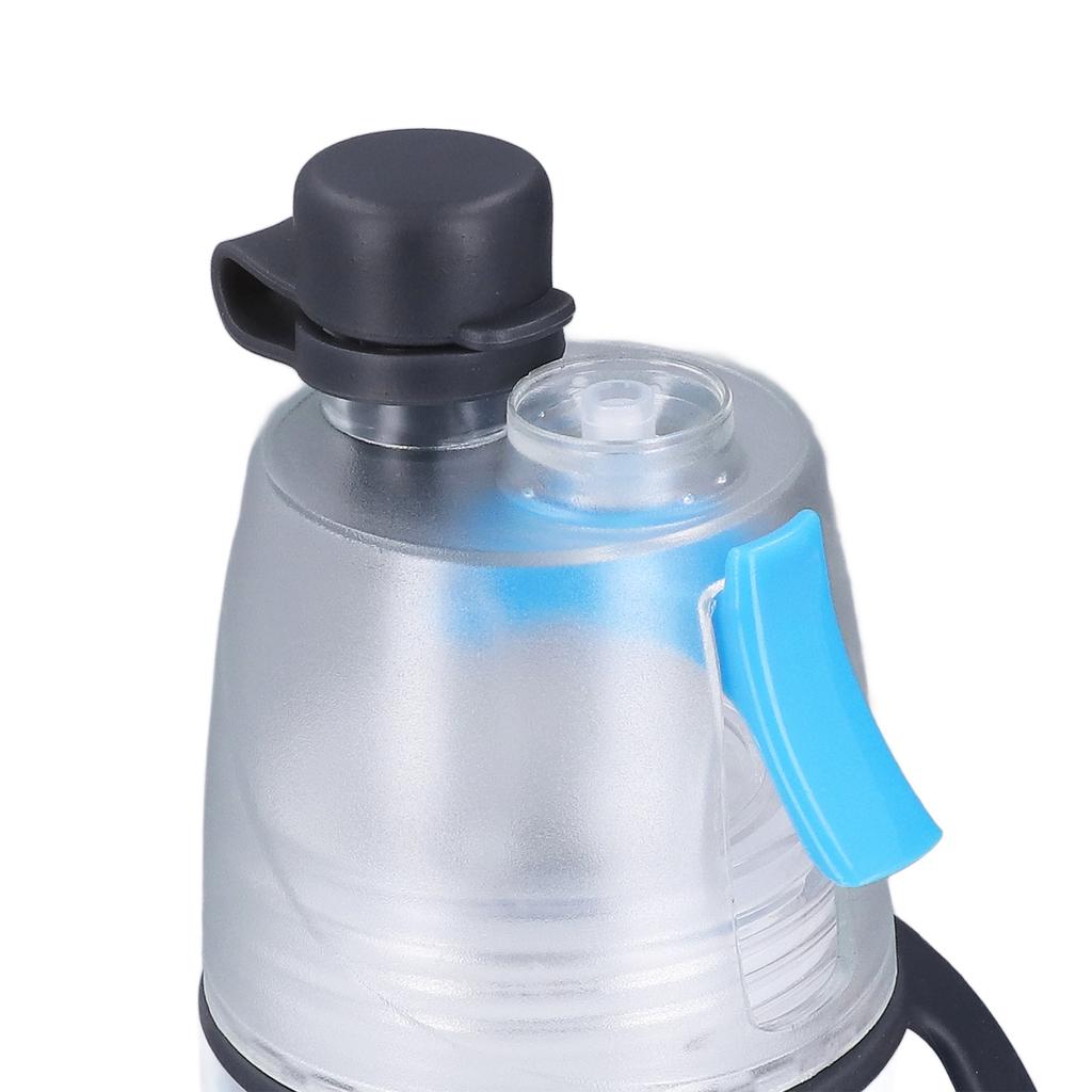 PE Misting Water Bottle Spray Mist Sports Water Bottle Reusable Cooling Drinking Bottle with Double Wall Insulation Carry Loop Blue