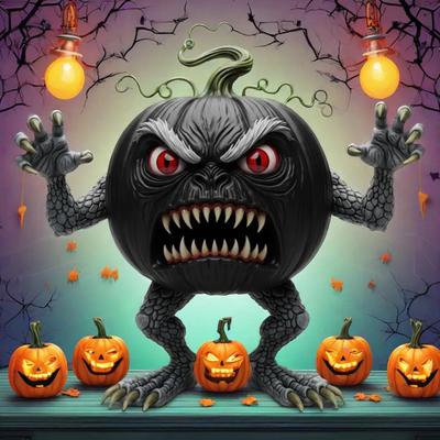 Dynia Zła Figurka Straszna Żywica Halloween Dekoracja Stołu do Domu Biura Dekoracja Biurka Materiały na Imprezę Halloween