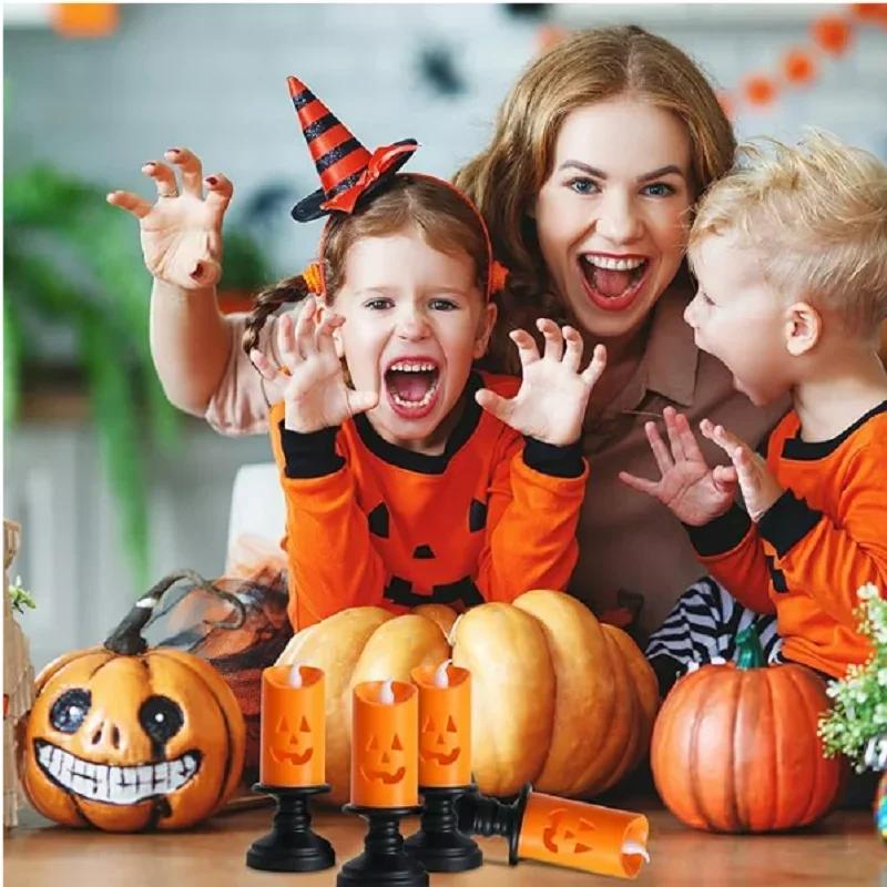 1-20PCS Halloween Pumpkin LED Lantern Flameless Candle Light Creative Night Lamp for Indoor Outdoor Decoration Festival Prop Use