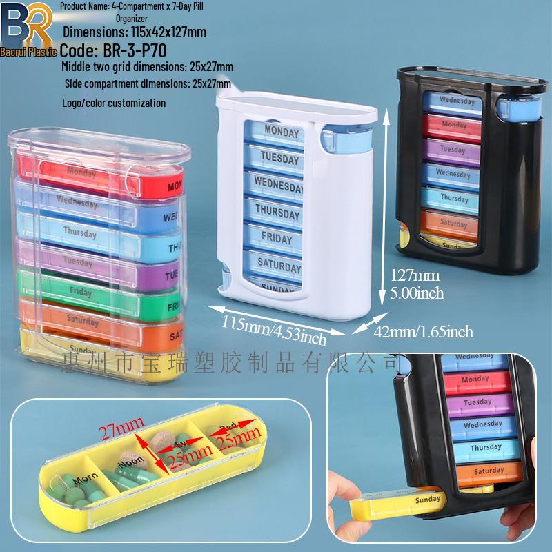 7-Day Round Petal Pill Box: Compact 7-Grid Medicine Organizer for Travel