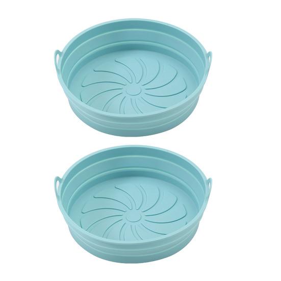 Air Fryer Liners Silicone Cooking Mat Non-Stick Reusable Food Grade Heat Resistant Foldable Basket Mat Easy To Clean Universal Kitchen Accessory