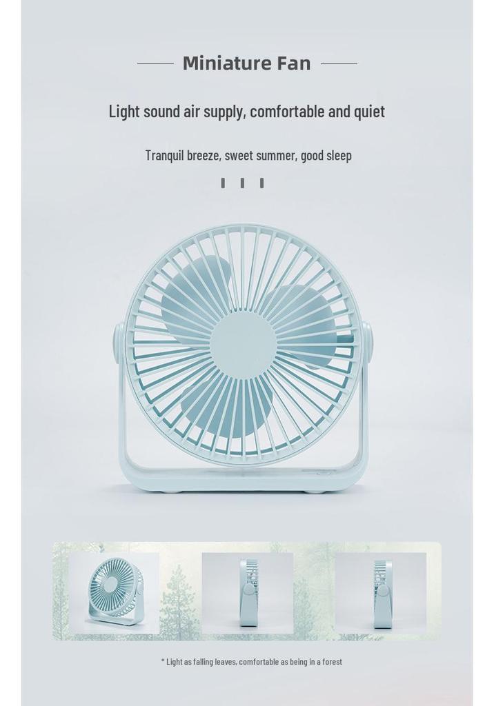 Rechargeable Mini USB Desktop Fan - Silent and Creative Design