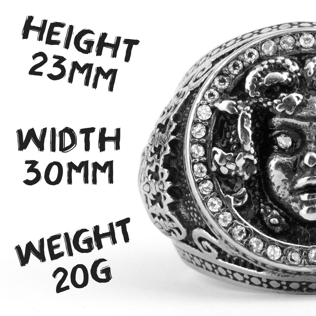 Snake Hair Medusa Banshee Stainless Steel Mens Rings Punk Hip Hop for Male Boyfriend Biker Jewelry Creativity Gift