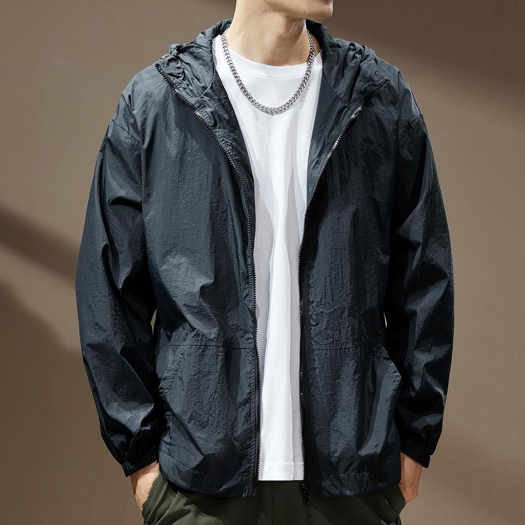 Herren Sommer Leichte UV-Schutz Kapuzen Outdoor Arbeitsjacke