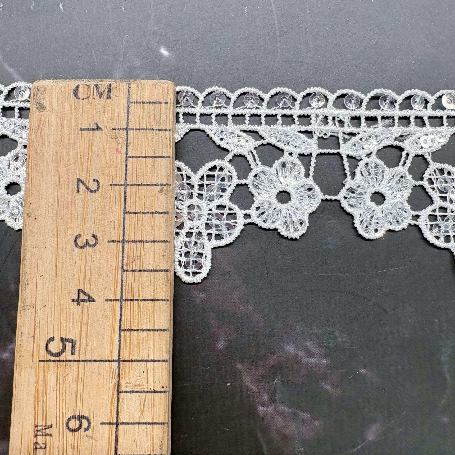 

Аксессуары Дом Женское нижнее белье Лолита Лента Аксессуары Полый Полиэстер Вышивка Кружево Бусины Маленькое Кружево Штрих-код 3.4cm Polyester Sequin Lace