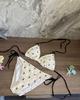 French Style Bow Print Bikini Set with Wrap Skirt - Perfect for Small Busts, Pure Desire