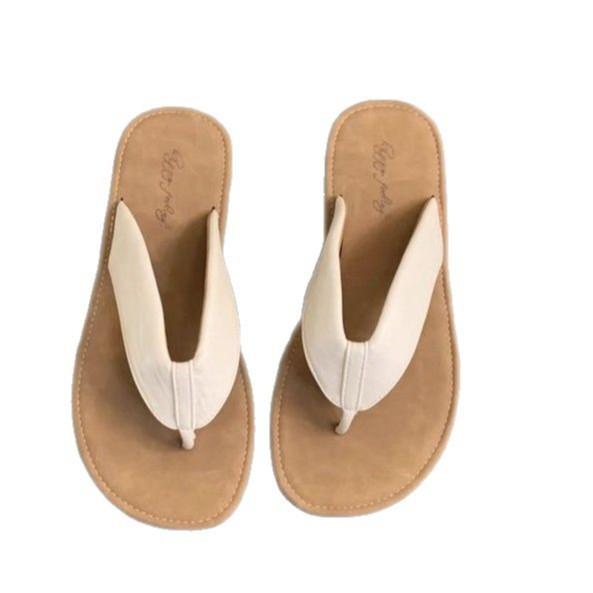 Mezzanine Slippers Women Wear New Korean Version of Retro Flip-flops Vacation Fairy Wind Seaside Flat Beach Shoes In Summer