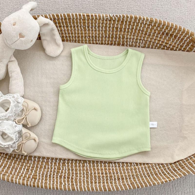 Summer Baby Solid Vest Girls Cute Candy Color Tops Children Cotton Sleeveless T-Shirts Toddler Tee Kids Clothes