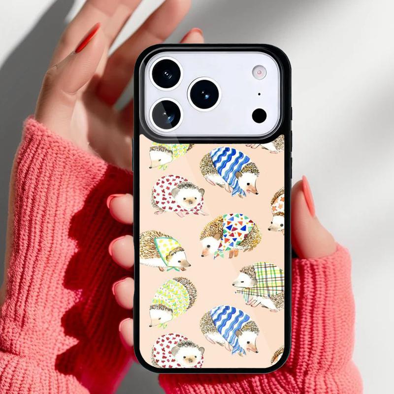 Kawaii Little hedgehog colored Phone Case for iPhone 17 16 15 14 13 Pro Max Back Cover for 12 11 Pro Coque