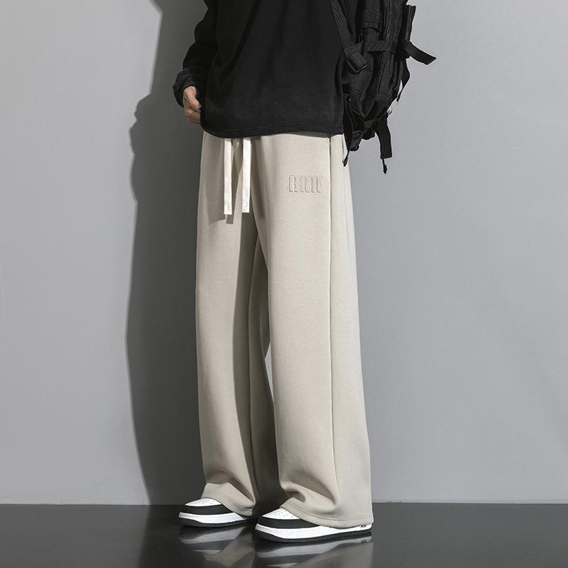 Men s Summer Loose-Fit Plus Size Lightweight Ice-Silk Pants Casual Athletic Quick-Dry Wide-Leg Straight-Leg Pants XS