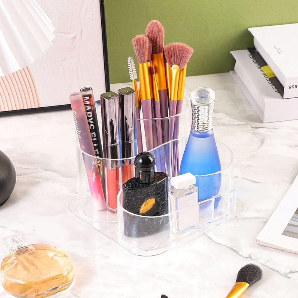 Multifunctional Desktop Cosmetic Storage Box Large Size Plastic Stationery Sorting Box Transparent Pen Holder Home Office