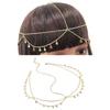New Fashion Bohemia Pearl Turquoise Sequin Tassels Multi-layer Hair Chain for Women Bride Rhinestone Forehead Chain Hair Jewelry