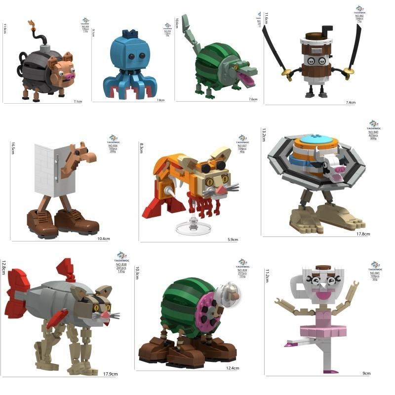 MOC AI Brainrot Animals Figure Bricks Tung Tung Tung Sahur Building Blocks Lirili Larila Bombardiro Crocodilo Bticks Toys Gifts