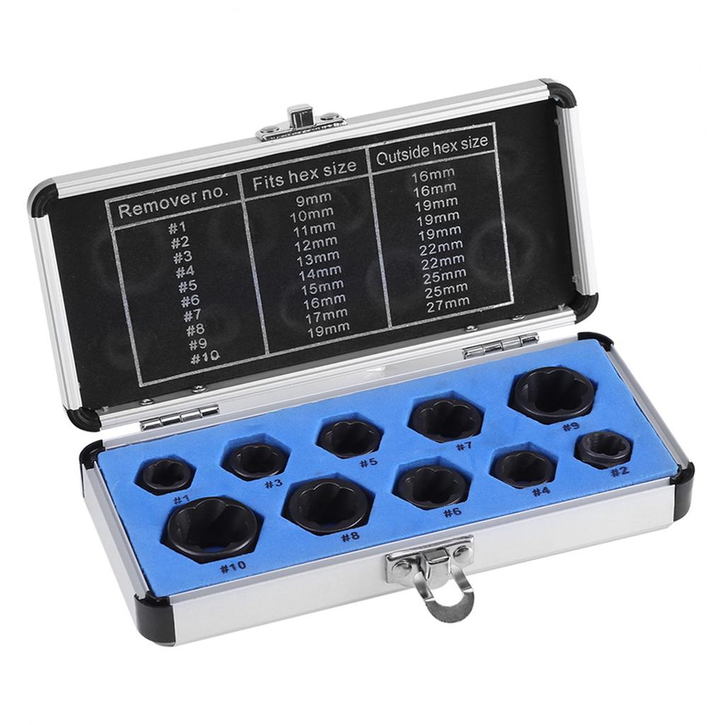 10 stück Beschädigt Bolzen Mutter Schraube Remover Extractor Entfernung Set Threading Werkzeuge Kit