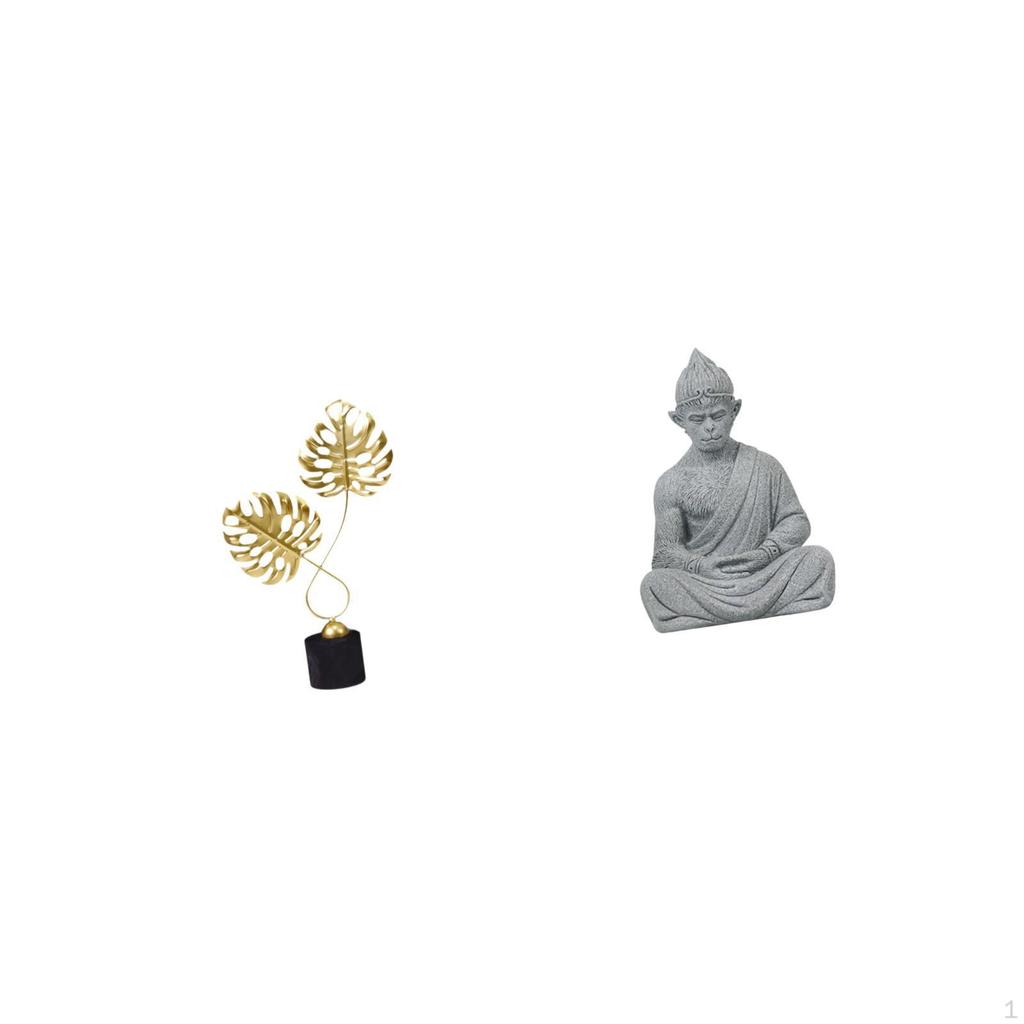 Monkey Buddha Figurine Sculpture Collectible Artwork Tabletop Ornament for Desk Cabinet Indoor