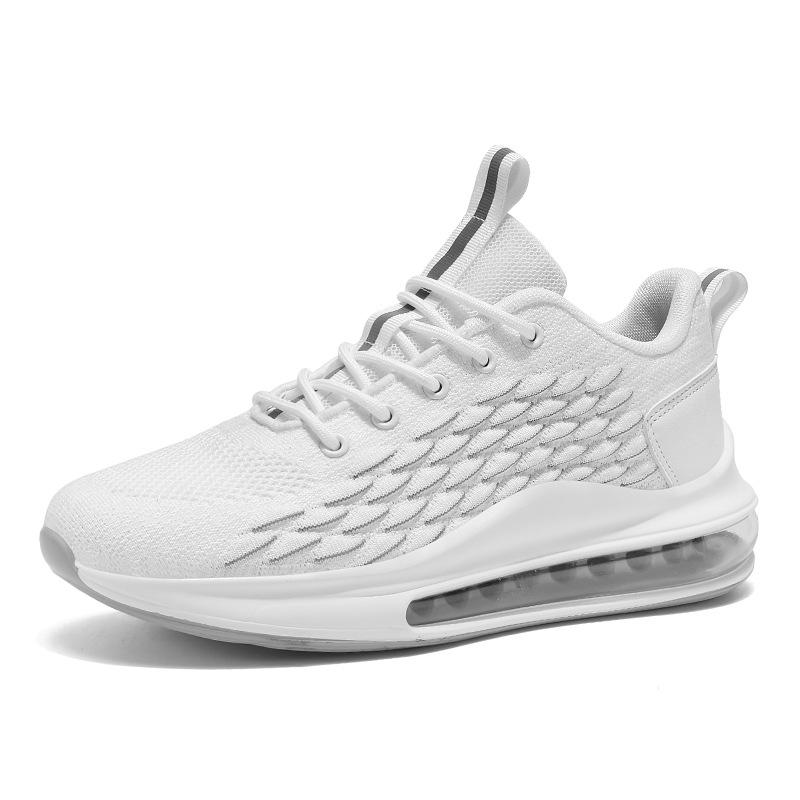 Flying Woven Sports Casual Shoes Large Size Shoes Summer Breathable Mesh Shoes Increase Height Full Palm Air Cushion Running Shoes Generation