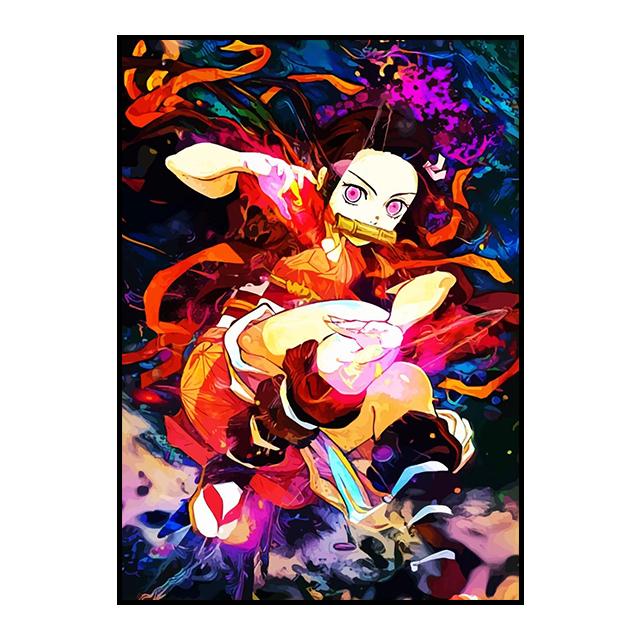 Affiche d'anime Demon Slayer Kamado Tanjirou Décoration murale Agatsuma Zenitsu Peinture décorative Art mural Image Décoration d'intérieur Cadeau Sans cadre