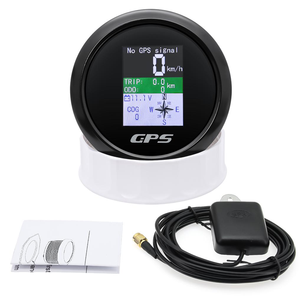 85mm GPS Speed Gauge With GPS Antenna Waterproof TFT Display ODO TRIP COG Voltmeter For Car Marine Boat Yacht Outboard Engine