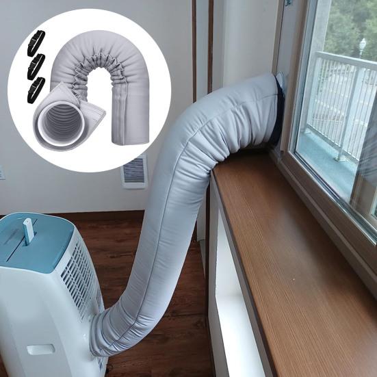 Tragbare AC-Schlauchisolierhülle mit 3 verstellbaren Riemen Klimaanlagenschlauchabdeckung 5/5,9 Zoll Durchmesser Klimaanlagen-Abluftschlauch isoliert