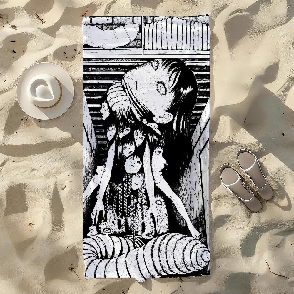 

Junji Ito Anime Kawakami Tomie Towel For Swim Yoga Gym Quick Drying Soft and skin-friendly Beach Towels All-Season W30*H60(CM)