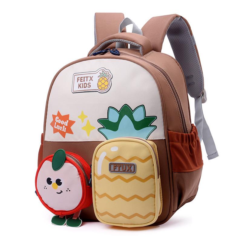Childrens Oxford Cloth Backpack With Fruit Pineapple Pattern For Kindergarten Preschool