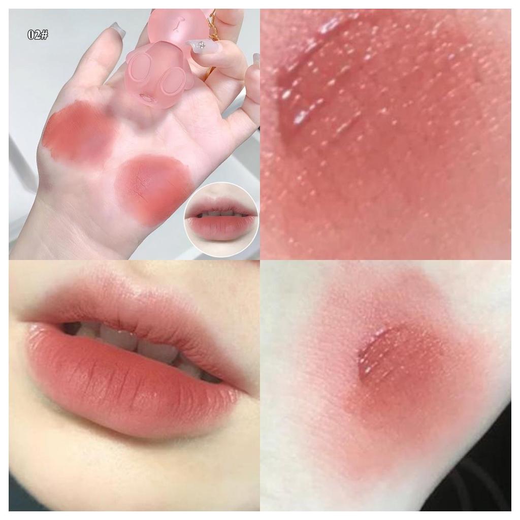 GEGE BEAR Rabbit Lip Glaze, Matte Velvet Lip Clay Long-lasting Color Non-drying Lipstick