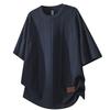[Aaronlive] T-shirt Men's Summer Short Sleeve Navy 2XL