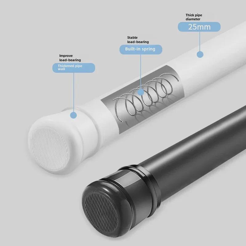 Telescopic Punch-Free Shower, Curtain, & Clothes Drying Rod for Bathroom, Balcony, Bedroom, or Wardrobe Support.