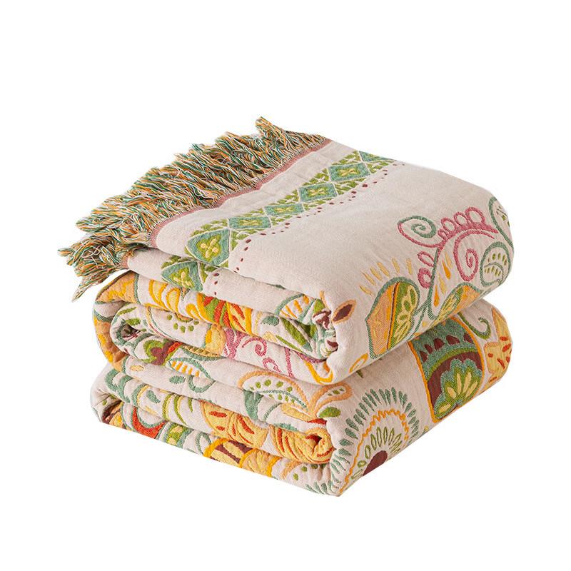 Brangdy Summer Floral Beige Lyocell Gauze Quilt