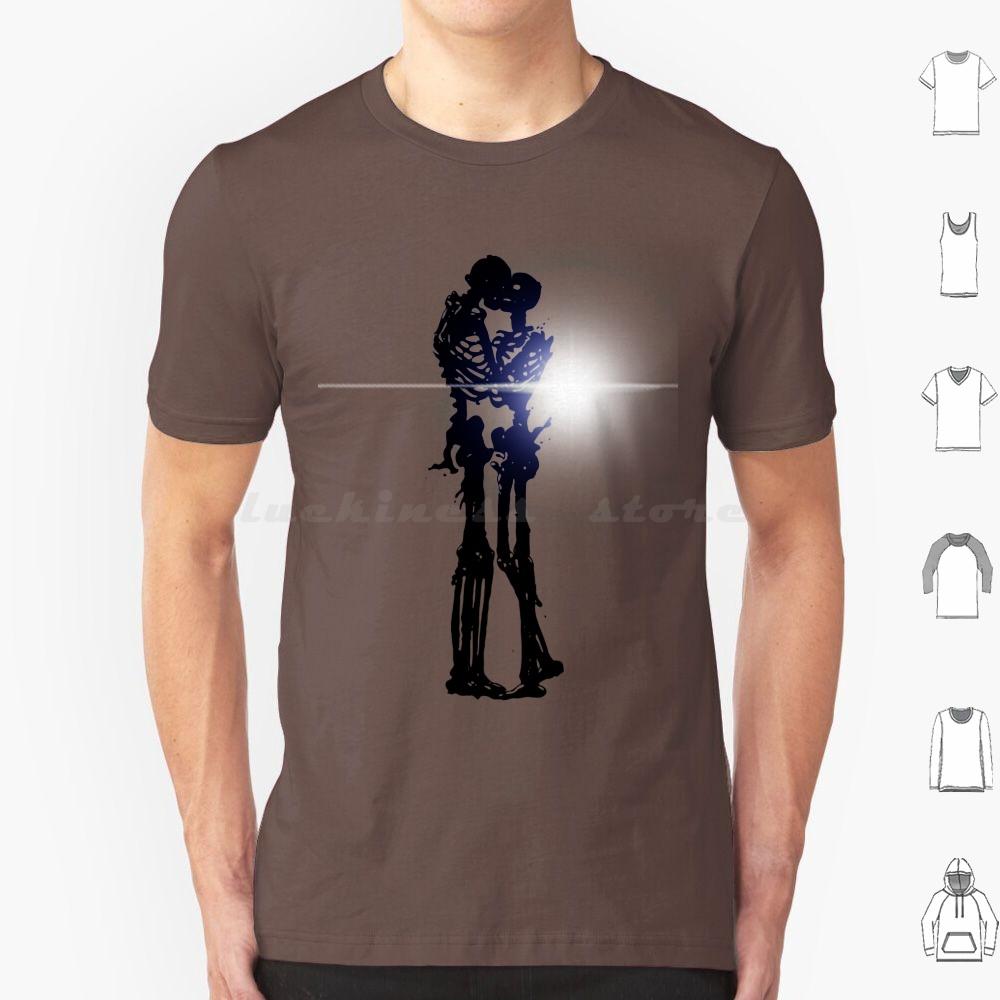 Skeleton Kiss Lens Flare Nuclear Love Skull T Shirt Cotton Men Women DIY Print Skeleton Kiss Kissing Skeletons Nuclear Atomic