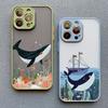 Whale Shockproof Funny Phone Case for iPhone 13 12 11 Pro Max Mini 16 15 14 Pro Max Plus X XR XS 7 8 Plus SE2 Back Cover Fundas