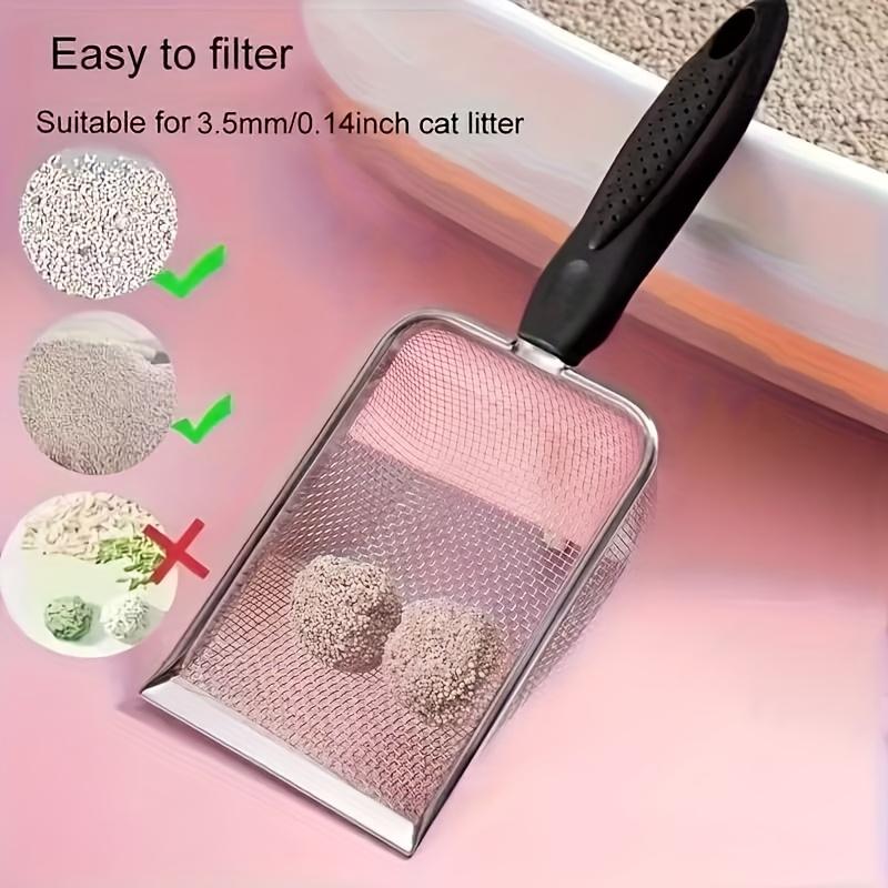 Durable Stainless Steel Cat Litter Scoop with Ergonomic Handle - Easy Clean, Efficient Pet Waste Shovel for Fine Litter