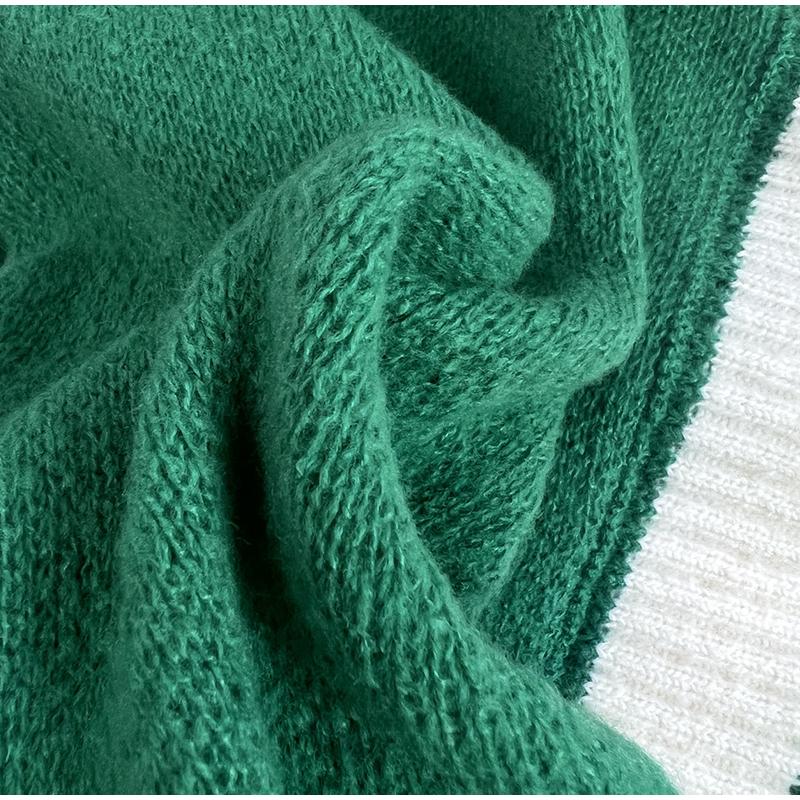 Knitted Cardigan Women V-neck Sweater Autumn Winter Single Breasted Coats Fashion Long Sleeve Panelled Casual Outerwear