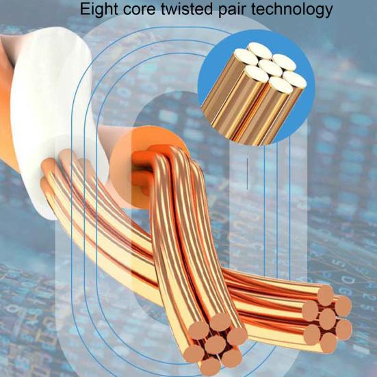 Lan Ethernet Cable Sturdy Fast Transfer Rate Wide Compatibility Lan Ethernet Cable RJ45 Cat8 10Gbps Lan Cable Network Cord Office Use