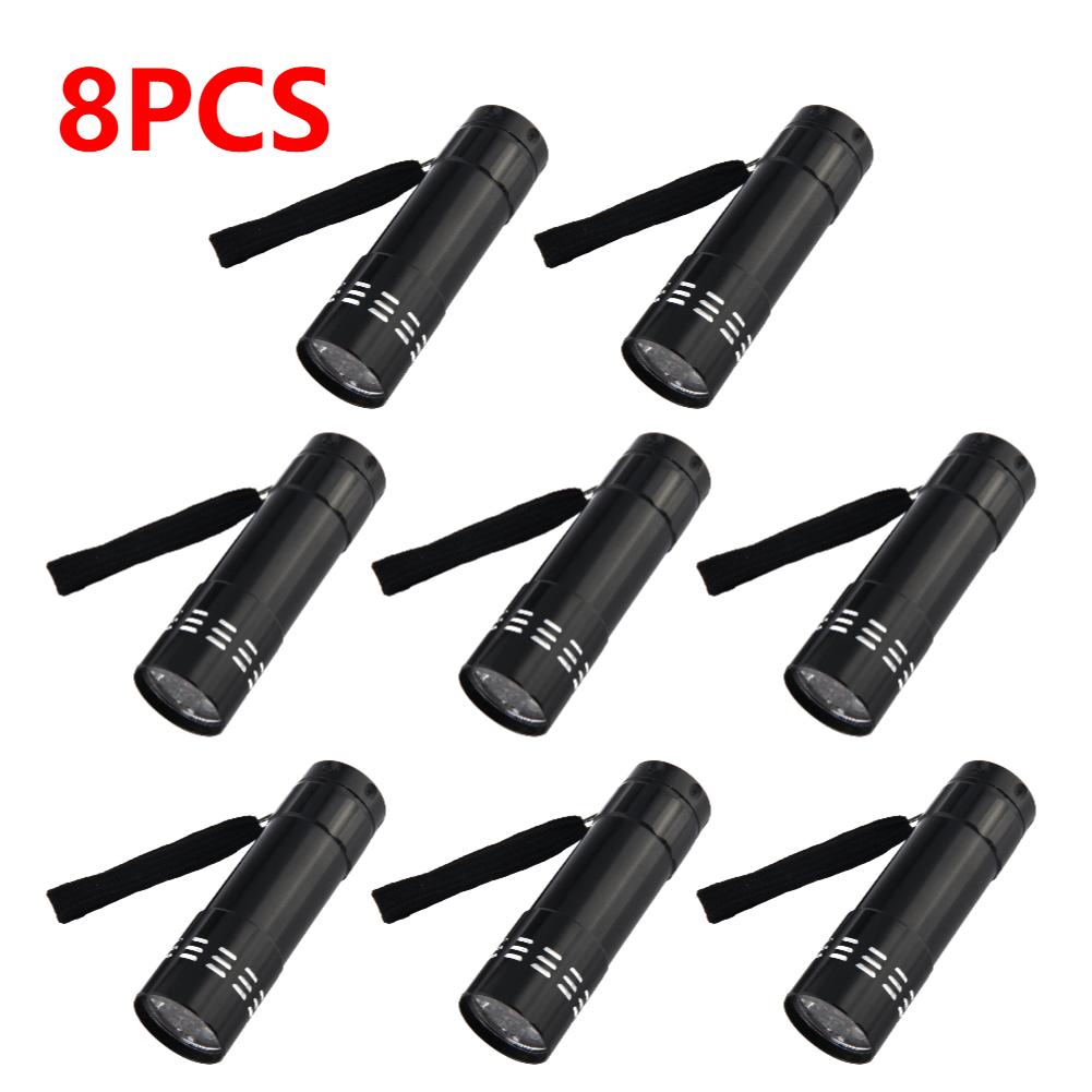 1-10PCS UV Ultraviolet Flashlight Blacklight 395NM Mini Torch Flash Lamp For Pet Urine Stains Portable Black Light Flashlights