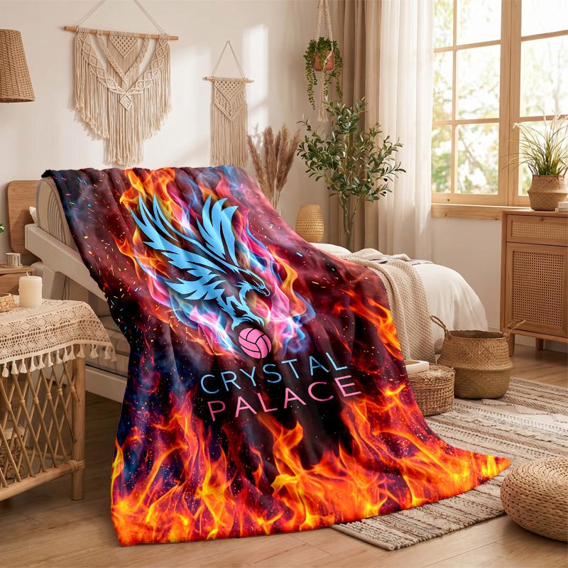 Coperta in Flanella con Stampa del Crystal Palace Calcio Morbida Calda Coperta da Divano/Letto per Casa Ufficio Camera da Letto