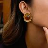 Stainless Steel And Resin Earrings With Irregular Metal Texture Lightweight Comfortable Design For Women Fashion Jewelry Gift
