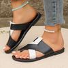 Sommer Zehensteg-Slipper Damen Sommer Damen Lässige Sandalen Flachsohle Übergröße Strandschuhe Sandalen und Slipper