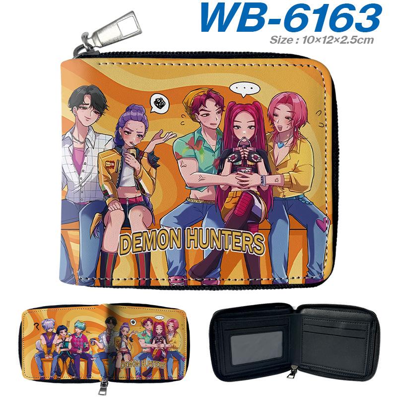 K-Pop Demon Hunters Short PU Zip Wallet Anime Card Holder Mini Coin Purse Black 1pcs