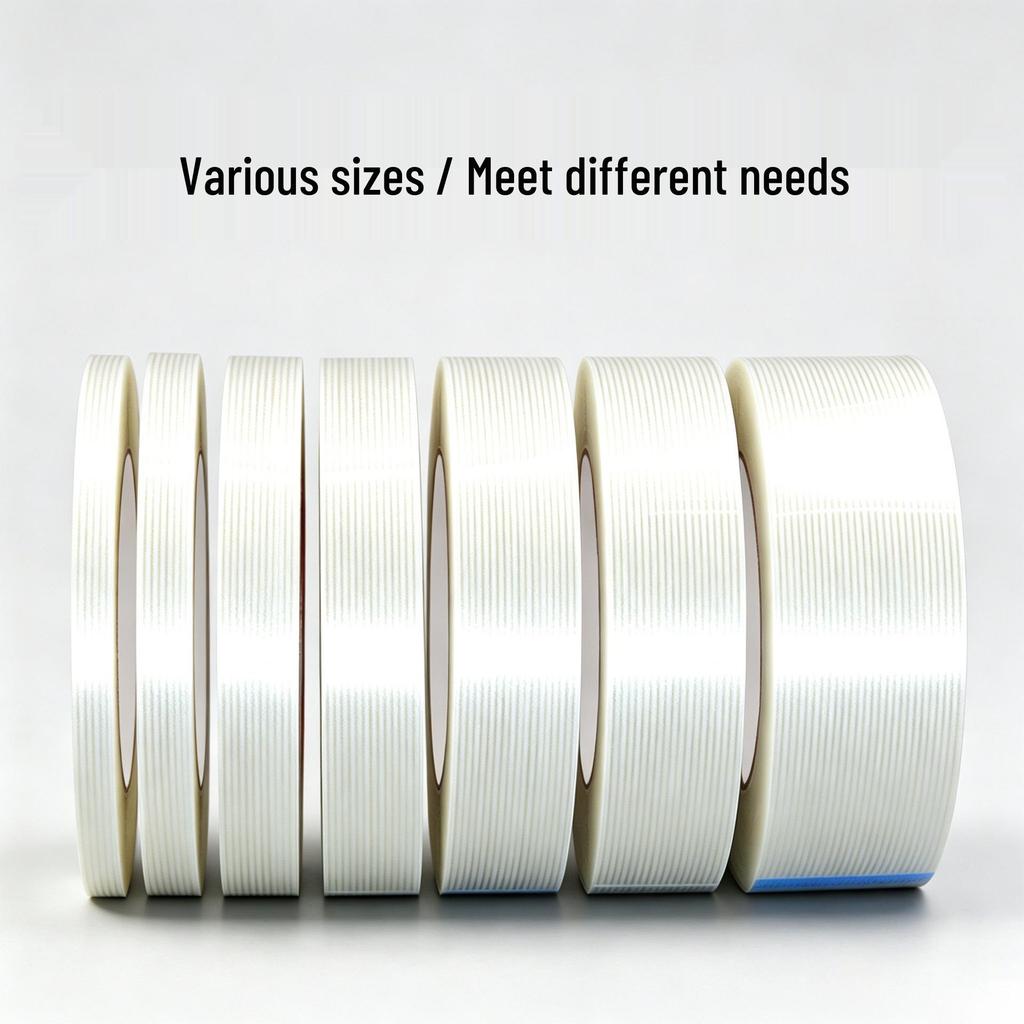 High-Viscosity Striped Fiberglass Tape for Industrial Lithium Battery & Model Aircraft Packaging