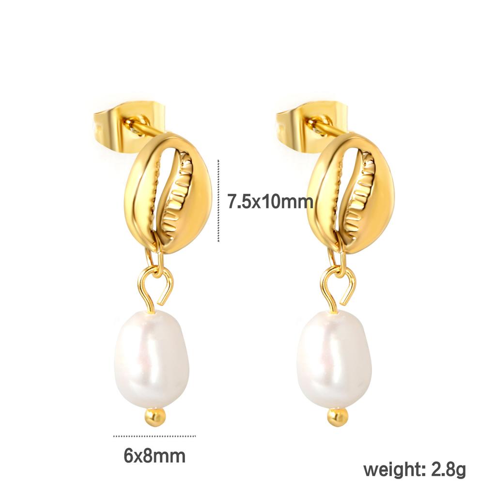 Elegant Baroque White Pearl Earrings Fashionable High-End Pearl Jewelry