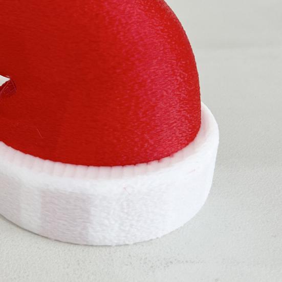 3D Printed Wolf Head Ornament Red Christmas Hat Statue Sculpture Home Office Desktop Trailer Coupling Cover Decoration