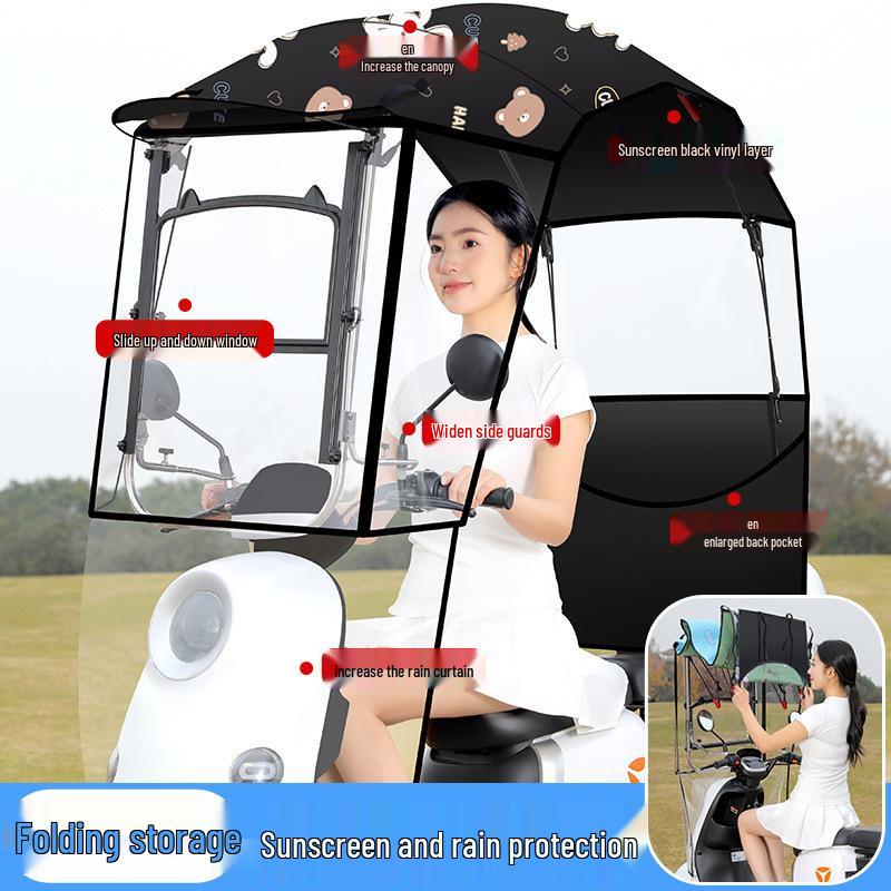 Rozkładana markiza i osłona przeciwdeszczowa do motocykli i trójkołowców.