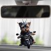 Akrylátový prívesok do auta Šteniatko jazdí na motocykli Závesný prívesok so šnúrkou na uchytenie Ľahký ornament na spätné zrkadlo Prívesok so zvieratkom Interiér auta