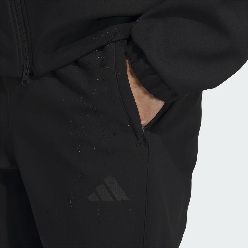 Adidas Wind Bonded Fleece Open Hem Reflective Striped Casual Pants Men Bottoms Black KA1301