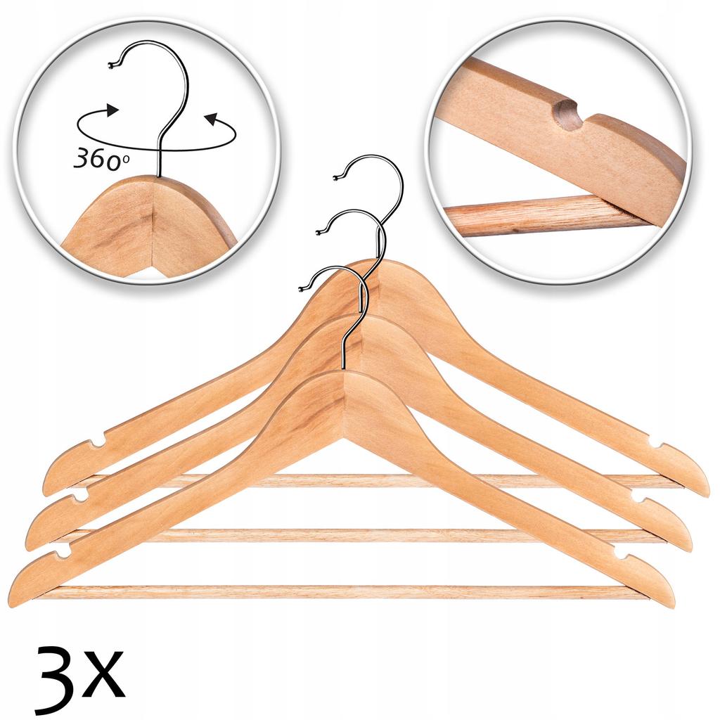 KADAX Wieszaki Na Ubrania Drewniane Wieszak Zestaw