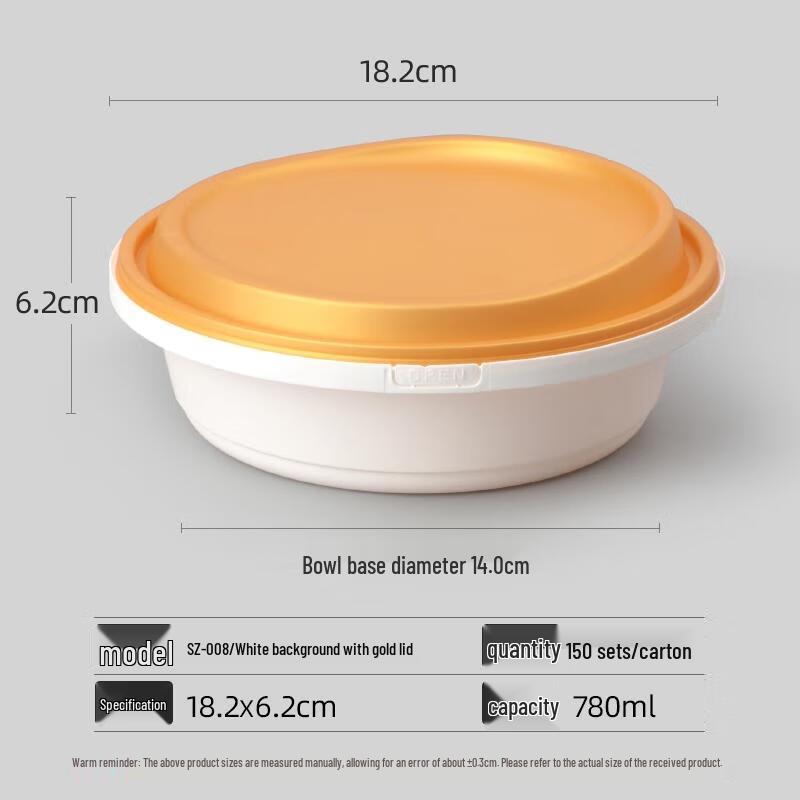 HANDUNYOU Disposable Round Takeout Containers with Lid