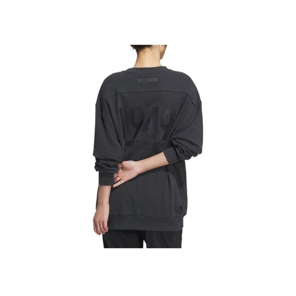 Adidas Solid Color Sports Casual Crew Neck Pullover Sweatshirt Unisex Sweatshirt Black IK3469