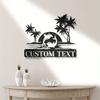 Unique Custom Couple Name Metal Dolphin Sign Contemporary Beach Home Decor Personalized Housewarming Wall Gift