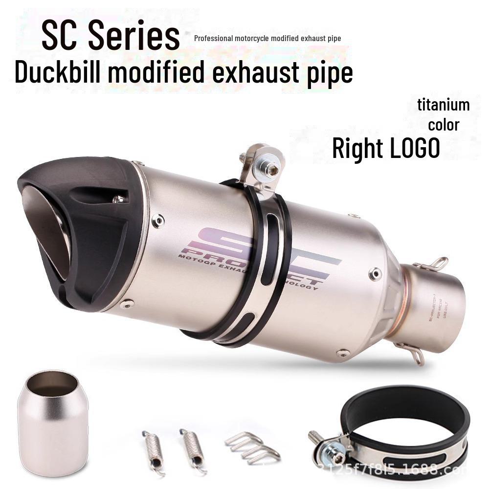 

Глушитель выхлопной трубы мотоцикла Hongtian Cannon из нержавеющей стали – полусиний аксессуар для звука спортивного автомобиля.